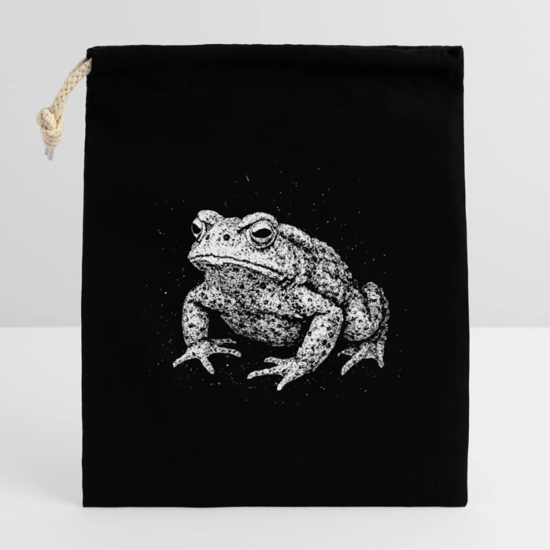 Crapaud Sac cadeau en coton avec cordon (14 x 20 cm)