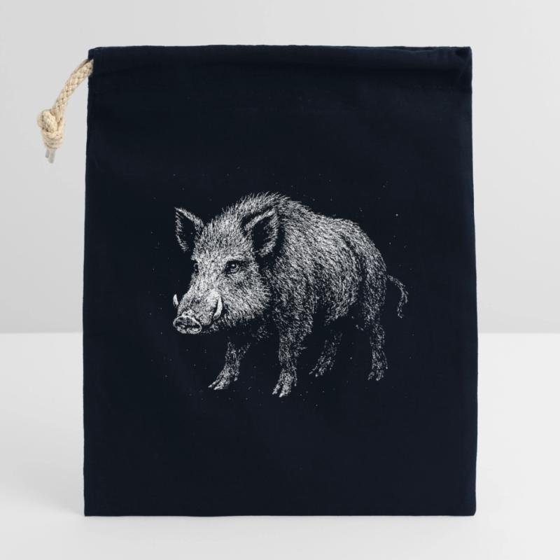 Wildschwein Verschließbarer Geschenkbeutel aus Baumwolle (14x20cm)