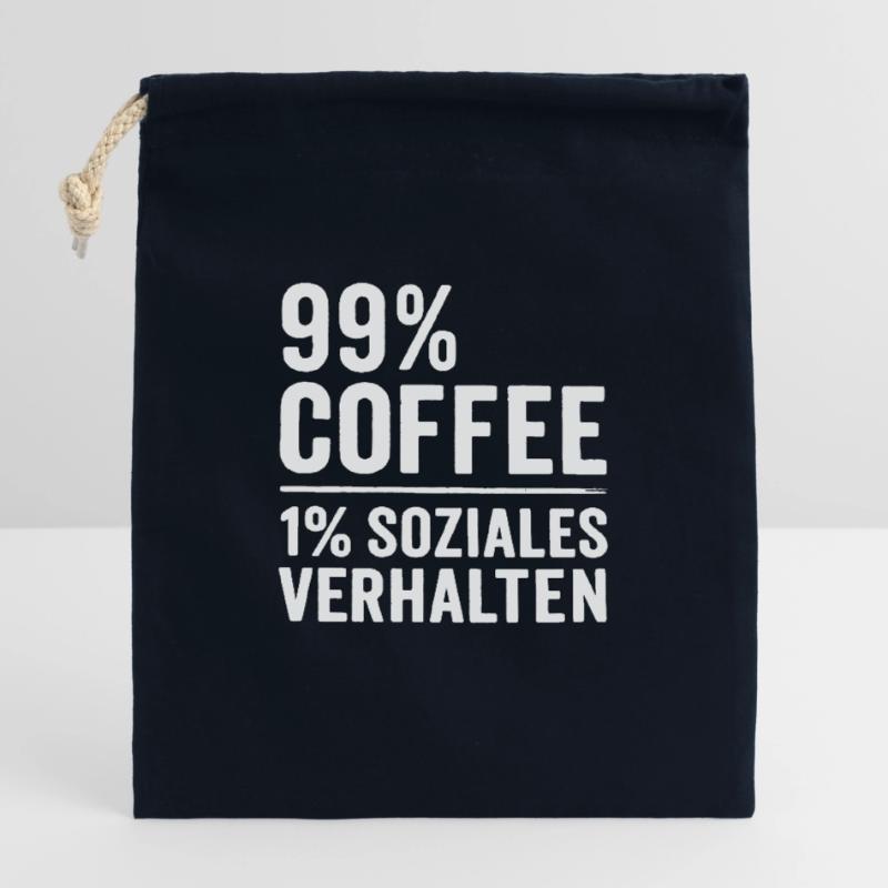 99 % Café Sac cadeau en coton avec cordon (14 x 20 cm)