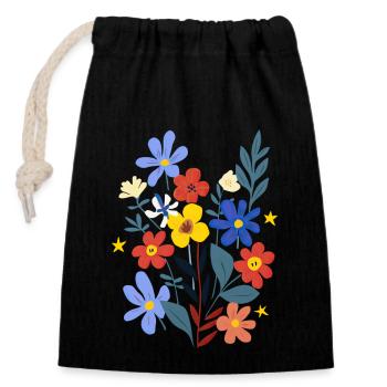 Le pouvoir des fleurs - Sac cadeau en coton avec cordon (14 x 20 cm) - noir - Devant