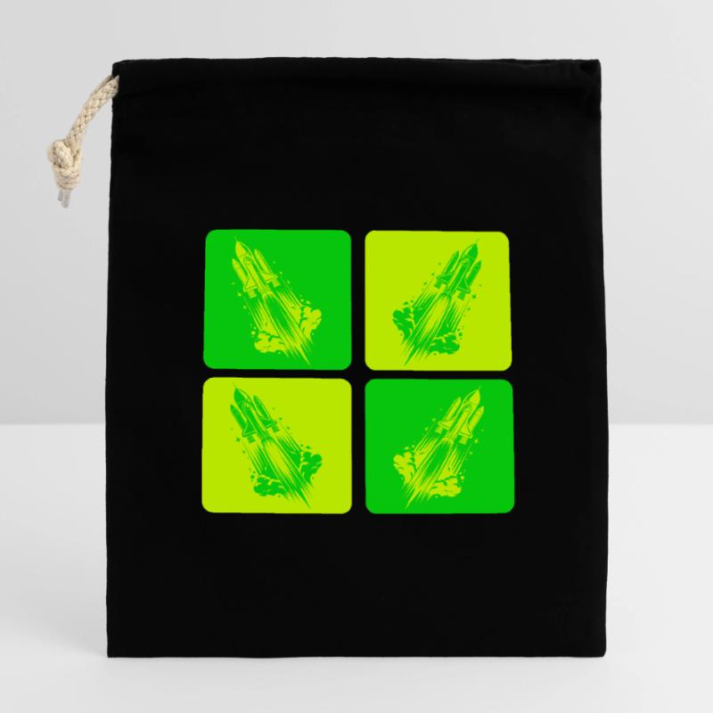 Conception de l’espace Sac cadeau en coton avec cordon (14 x 20 cm)