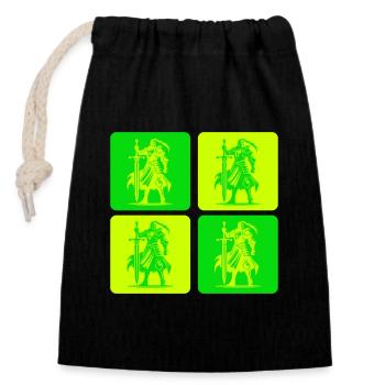 Knight of Justice - Closable cotton gift bag (14x20cm) - black - Front