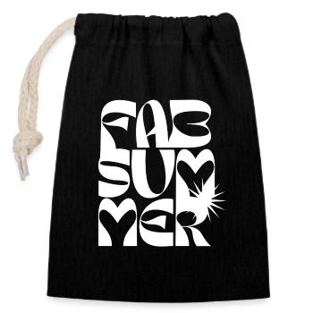 Mutiges Sommer-Liebe-Typografie-Design - Verschließbarer Geschenkbeutel aus Baumwolle (14x20cm) - Schwarz - Vorne