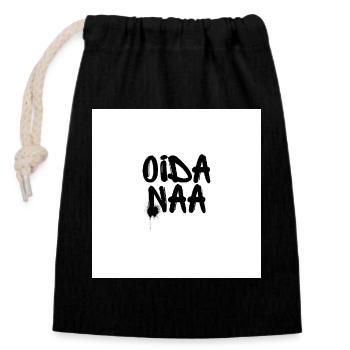 Oida Naa - Viennese Proverbs - Closable cotton gift bag (14x20cm) - black - Front