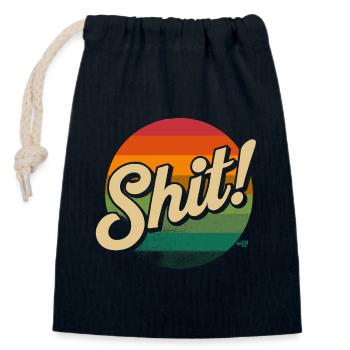 Shit! Shirt - Verschließbarer Geschenkbeutel aus Baumwolle (14x20cm) - Navy - Vorne