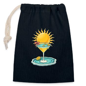 Summer Cocktail Vibes – Tropischer Drink mit Sonne - Verschließbarer Geschenkbeutel aus Baumwolle (14x20cm) - Navy - Vorne