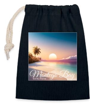 Montego Bay Sunset Jamaica Dream Paradise - Sac cadeau en coton avec cordon (14 x 20 cm) - bleu marine - Devant