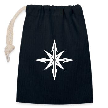 Kompass Stern - Verschließbarer Geschenkbeutel aus Baumwolle (14x20cm) - Navy - Vorne