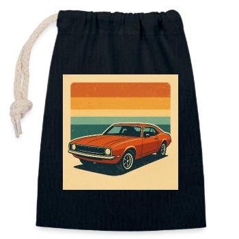 Vintage Muscle Car Retro Design - Verschließbarer Geschenkbeutel aus Baumwolle (14x20cm) - Navy - Vorne
