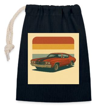 Vintage Muscle Car Retro Design - Verschließbarer Geschenkbeutel aus Baumwolle (14x20cm) - Navy - Vorne