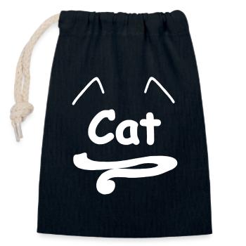 cat, sprüche, ohren, schwanz - Verschließbarer Geschenkbeutel aus Baumwolle (14x20cm) - Navy - Vorne