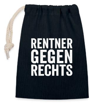 Pensioners Against Right Design - Closable cotton gift bag (14x20cm) - navy - Front