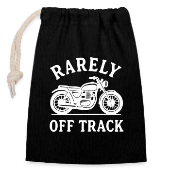 rarement hors piste moto Motard Motorrad Spruch - Sac cadeau en coton avec cordon (14 x 20 cm) - noir - Devant