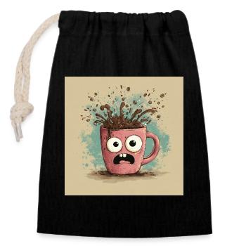 Caffeinated Chaos - Verschließbarer Geschenkbeutel aus Baumwolle (14x20cm) - Schwarz - Vorne