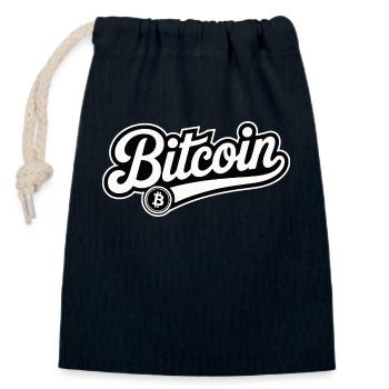 Bitcoin - Cooles Finanzlogo - Verschließbarer Geschenkbeutel aus Baumwolle (14x20cm) - Navy - Vorne