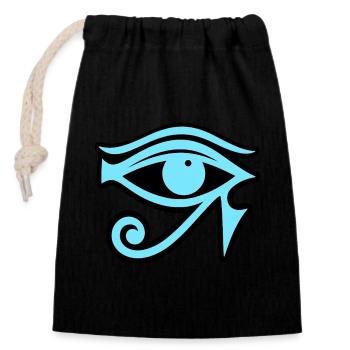 Auge des Horus Ägypten Symbol - Verschließbarer Geschenkbeutel aus Baumwolle (14x20cm) - Schwarz - Vorne