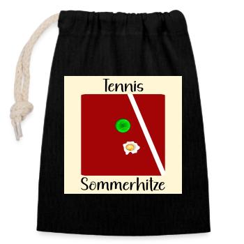 SOMMER TENNIS SPIEGELEIER - Verschließbarer Geschenkbeutel aus Baumwolle (14x20cm) - Schwarz - Vorne