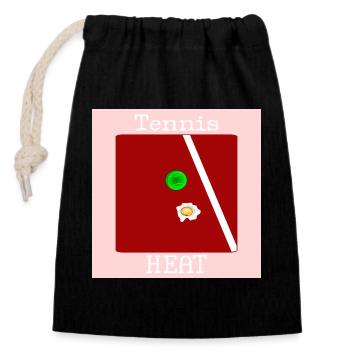 TENNIS SOMMER HITZE EIER - Verschließbarer Geschenkbeutel aus Baumwolle (14x20cm) - Schwarz - Vorne