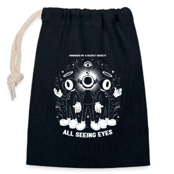 Seeing eyes - Verschließbarer Geschenkbeutel aus Baumwolle (14x20cm) - Navy - Vorne