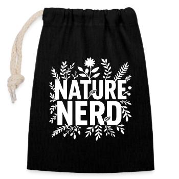 nature nerd fleurs arbres environnement - Sac cadeau en coton avec cordon (14 x 20 cm) - noir - Devant