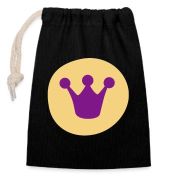 Crown Princess King Nursery Symbol Royal - Closable cotton gift bag (14x20cm) - black - Front