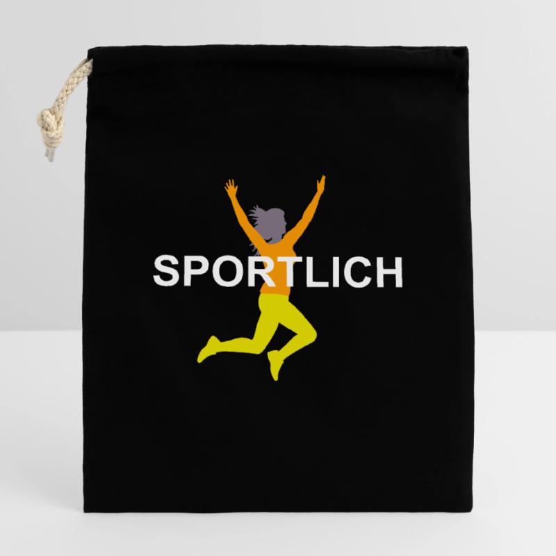 Dynamic Sprinter Illustration Closable cotton gift bag (14x20cm)