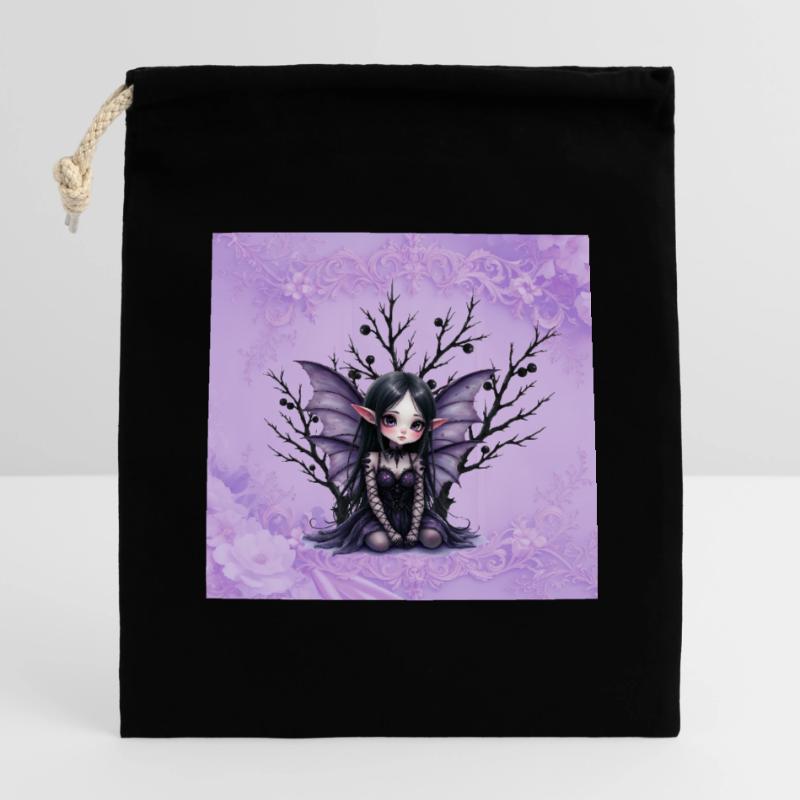Vampir Fee Mädchen auf dunklem Baum Verschließbarer Geschenkbeutel aus Baumwolle (14x20cm)