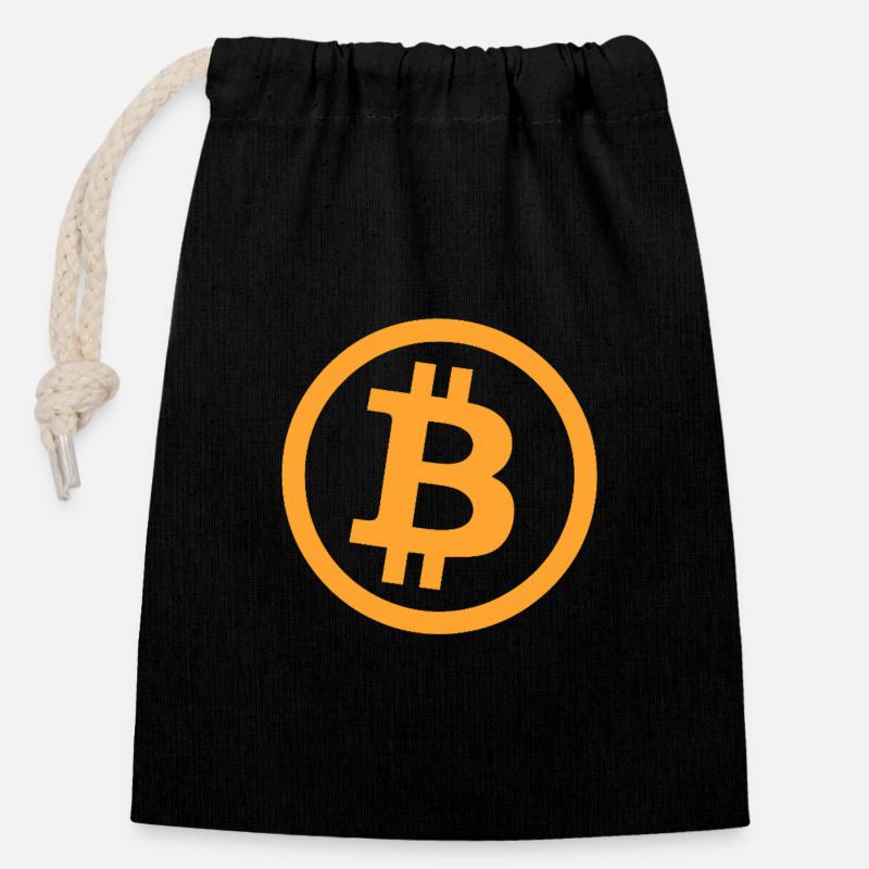 Bitcoin_Logo_Perfekt - Closable cotton gift bag (14x20cm) - black