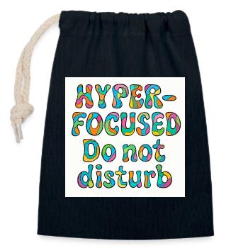 Hyperfokussiertes "Nicht stören"-Design - Verschließbarer Geschenkbeutel aus Baumwolle (14x20cm) - Navy - Vorne