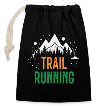 Trail Running - Closable cotton gift bag (14x20cm) - black - Front
