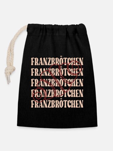 FRANZBRÖTCHEN GEBÄCK HAMBURG - Verschließbarer Geschenkbeutel aus Baumwolle (14x20cm) - Schwarz