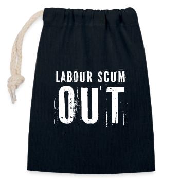Labour Scum Out Protest Design - Verschließbarer Geschenkbeutel aus Baumwolle (14x20cm) - Navy - Vorne