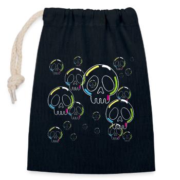 Crânes de savon étranges - Sac cadeau en coton avec cordon (14 x 20 cm) - bleu marine - Devant