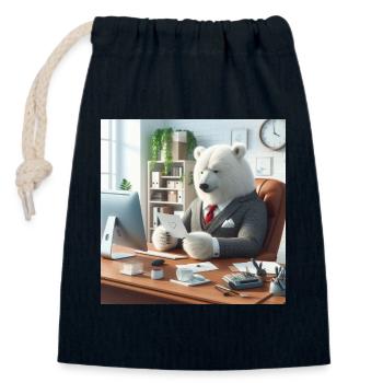 Bear in Chic Business Suit - Closable cotton gift bag (14x20cm) - navy - Front