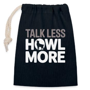 Husky Howling Quote Dog Lover  - Closable cotton gift bag (14x20cm) - navy - Front