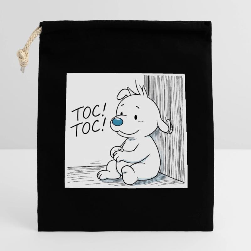 Idéfix Frappe Toc Toc Toc Sac cadeau en coton avec cordon (14 x 20 cm)