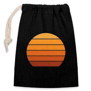 Silhouette abstraite coucher de soleil - Sac cadeau en coton avec cordon (14 x 20 cm) - noir - Devant