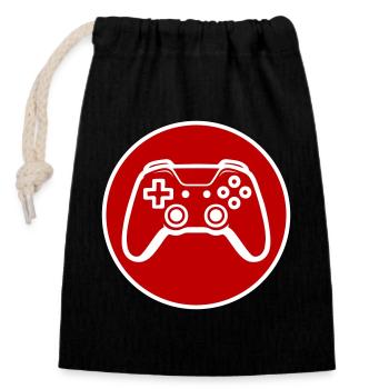 Controller Joypad Gamer - Verschließbarer Geschenkbeutel aus Baumwolle (14x20cm) - Schwarz - Vorne