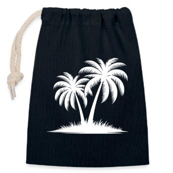 Palmenpower für die Seele und Sommer im Herzen - Verschließbarer Geschenkbeutel aus Baumwolle (14x20cm) - Navy - Vorne