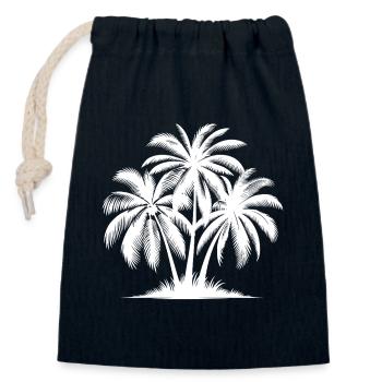 Sonne küsst Palmen Sommer am Palmenstrand - Verschließbarer Geschenkbeutel aus Baumwolle (14x20cm) - Navy - Vorne