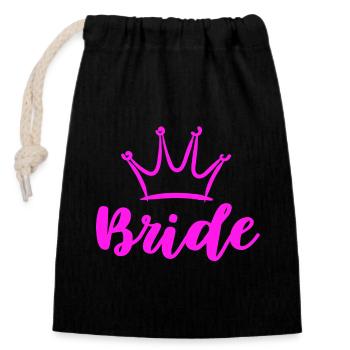 Conception de la mariée pour l’enterrement de vie de jeune fille Enterrement de vie de jeune fille - Sac cadeau en coton avec cordon (14 x 20 cm) - noir - Devant
