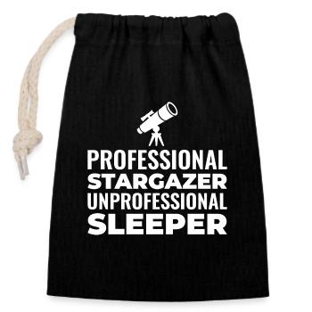Celestial Navigation Design  - Closable cotton gift bag (14x20cm) - black - Front