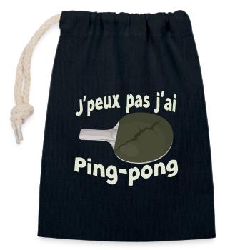Ping-Pong-Pause Humor - Verschließbarer Geschenkbeutel aus Baumwolle (14x20cm) - Navy - Vorne