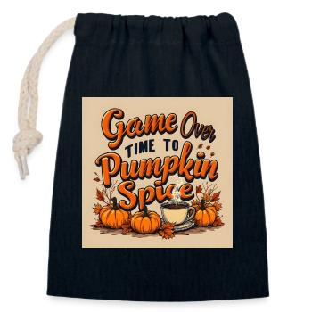 Pumpkin Spice Game Over - Closable cotton gift bag (14x20cm) - navy - Front
