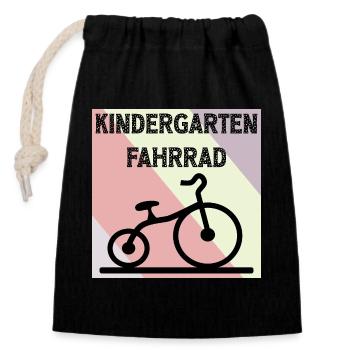 KINDERGARTEN BIKE KINDERGARTEN CHILD BICYCLE KIGA - Closable cotton gift bag (14x20cm) - black - Front