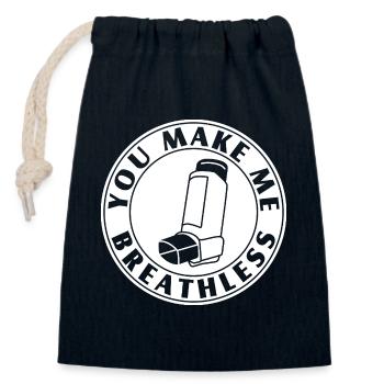 You Leave Me Speechless – Asthma Flirt & Nerd - Closable cotton gift bag (14x20cm) - navy - Front