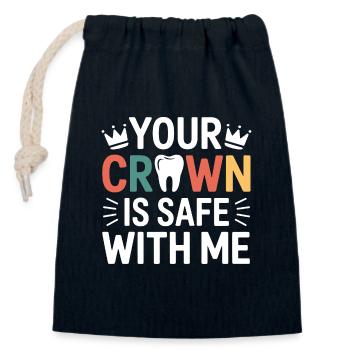 Crown Bridge Dental Technician  - Closable cotton gift bag (14x20cm) - navy - Front