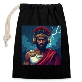 Rise above the chaos - Closable cotton gift bag (14x20cm) - black - Front