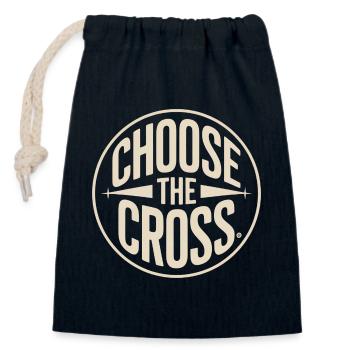 Christlich Choose The Cross Kreuz Glaube - Verschließbarer Geschenkbeutel aus Baumwolle (14x20cm) - Navy - Vorne