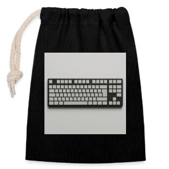 Minimalist Keyboard - Closable cotton gift bag (14x20cm) - black - Front